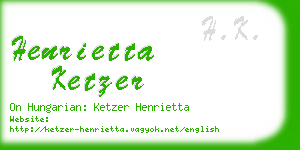 henrietta ketzer business card